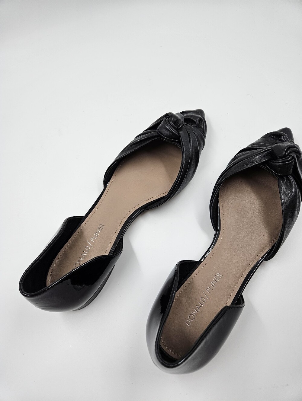 Donald J. Pliner Women’s Black Knotted D'Orsay Flat - Picture 2 of 12